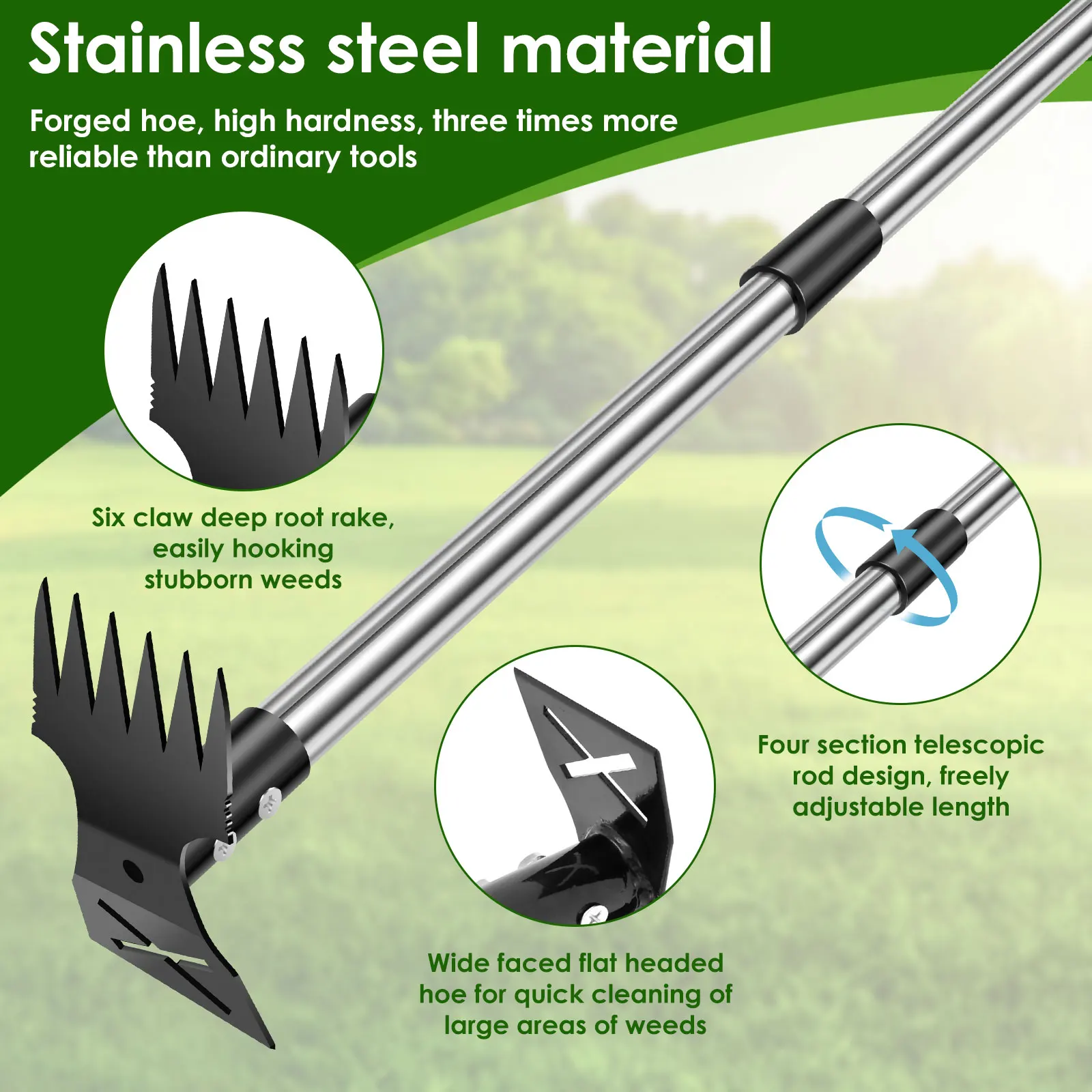 Garden Thatch Rake Stainless S - Gardening Tools To Remove Grass 评论和价格