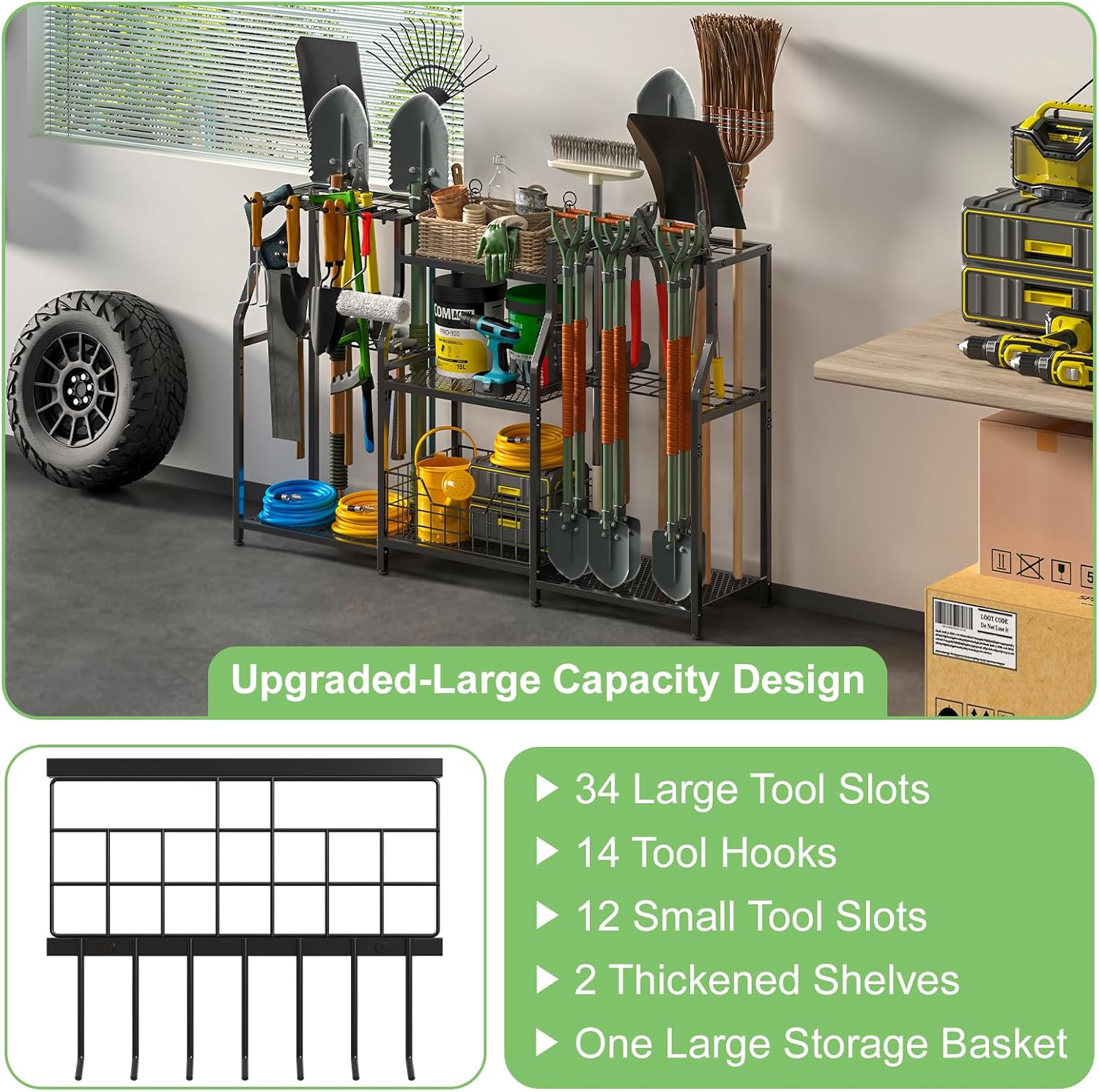 Heavy Duty 3 Tier Garden Tool  - Gardening Tools Rack 评论和价格