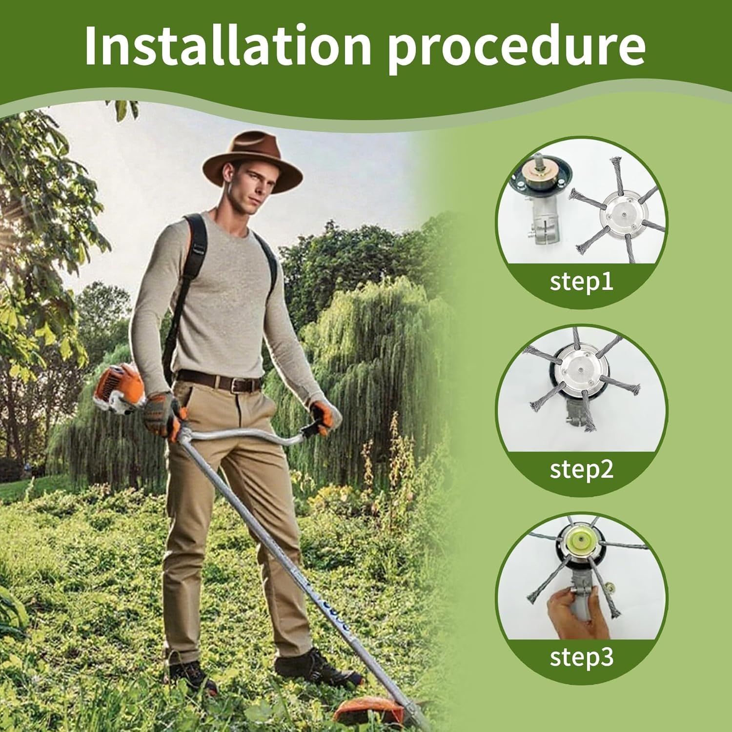 Wear Resistant Weed Brush Head - Gardening Tools To Remove Grass 评论和价格