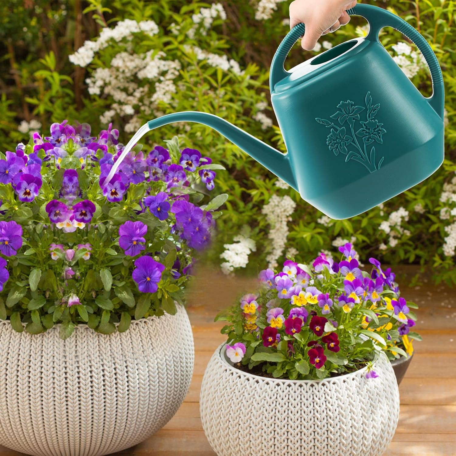 1-Gallon Plastic Watering Can  - Watering Can Long Spout 评论和价格
