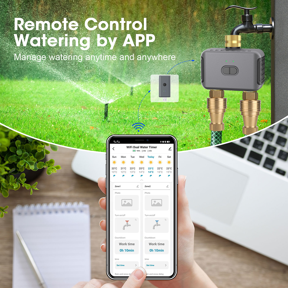 Tuya 2 Zone Watering Timer Gar - Gardening Tools For Home 评论和价格
